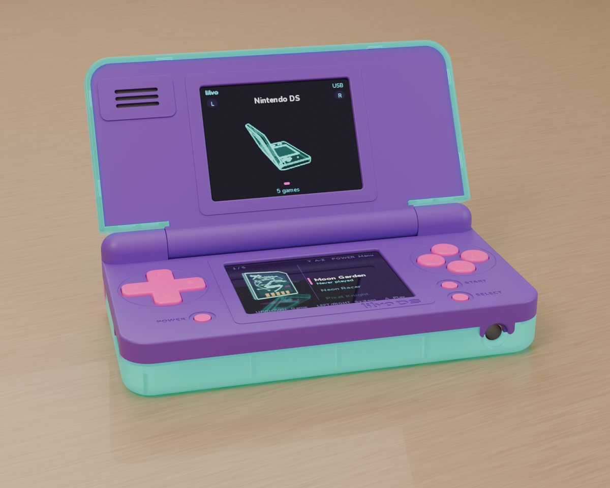 Purple and mint shell, open