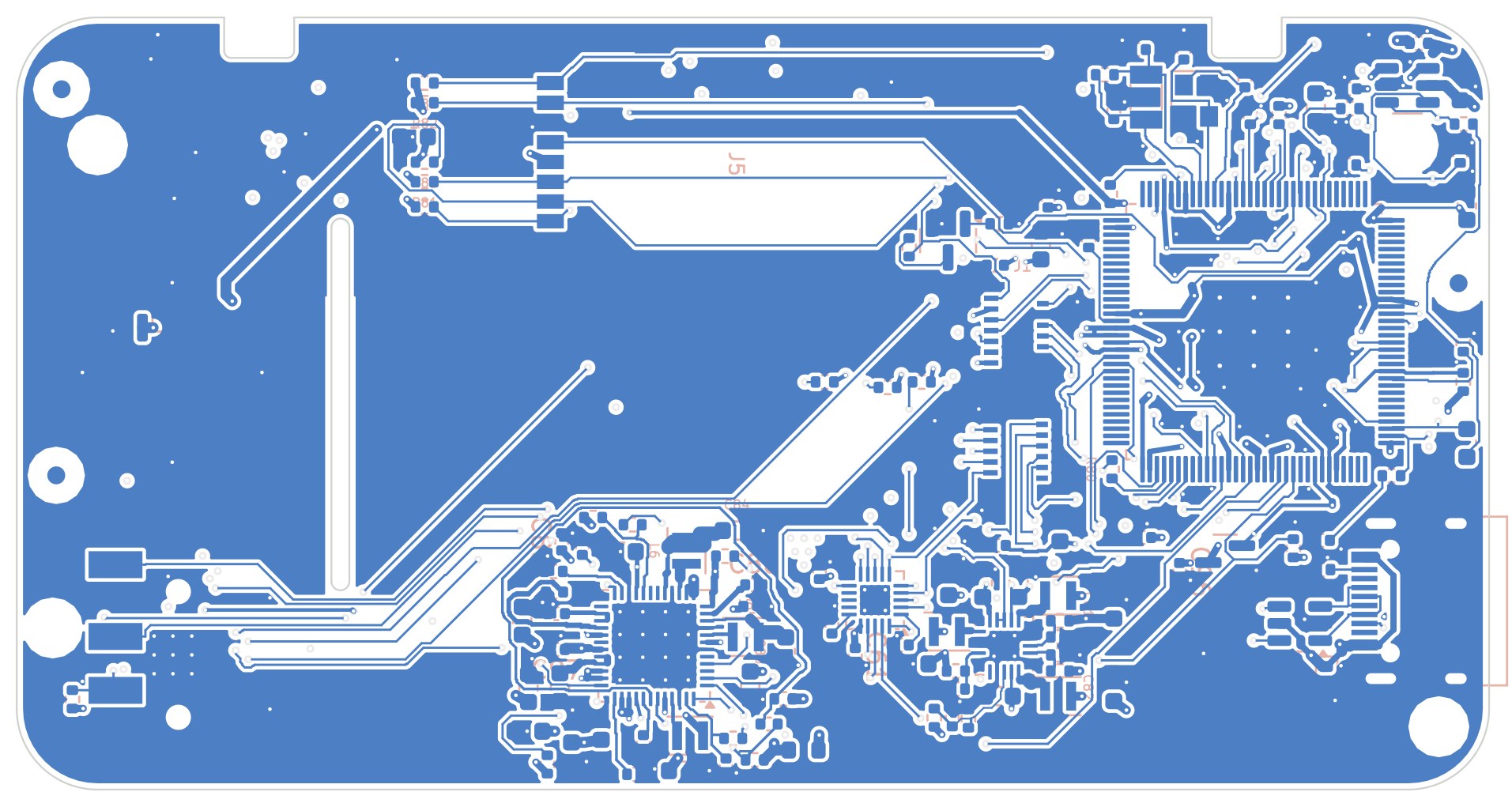 Main board layout, bottom copper layer
