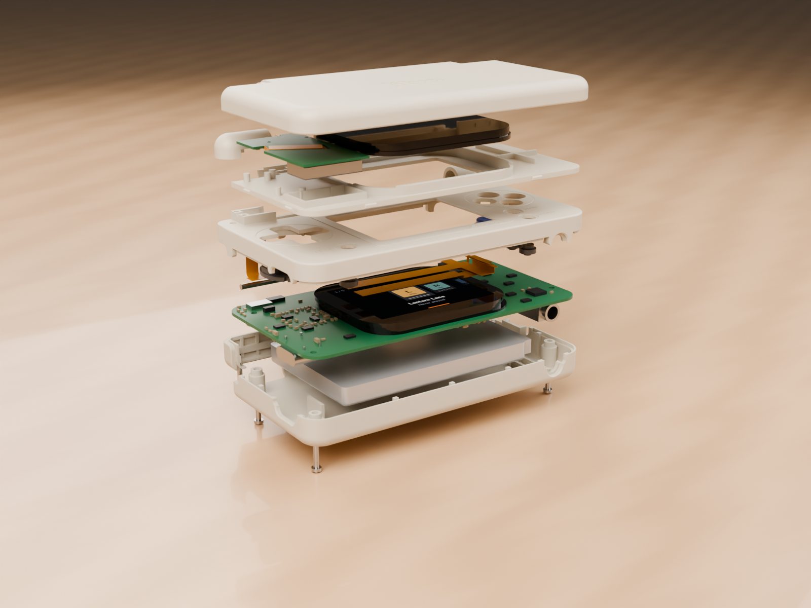 Exploded render of the device